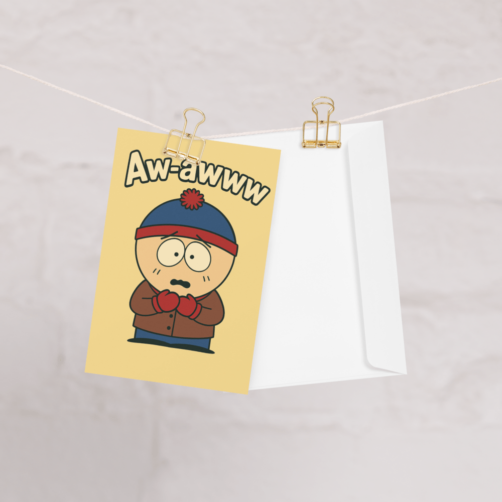 Williamsmugstore southpark stan marsh greeting card, southpark birthday card