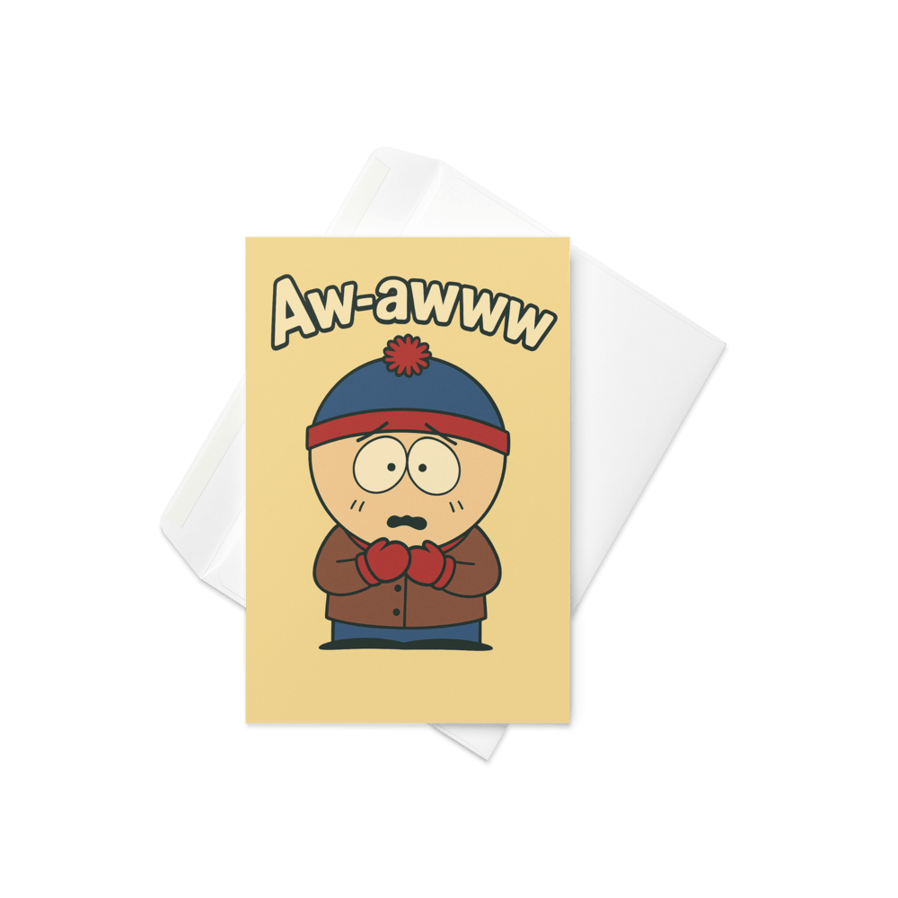 Williamsmugstore southpark stan marsh greeting card, southpark birthday card