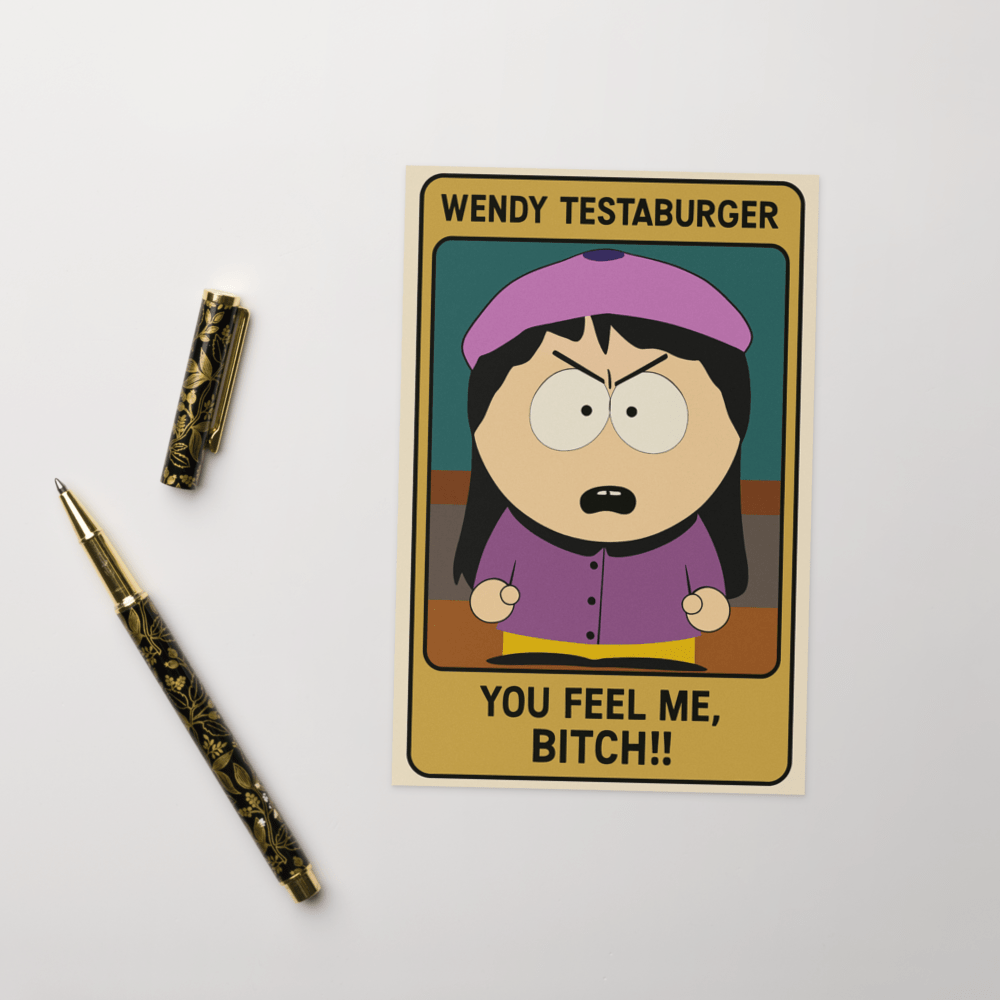 Williamsmugstore southpark wendy tessaburger  birthday card , greeting card for fans of southpark