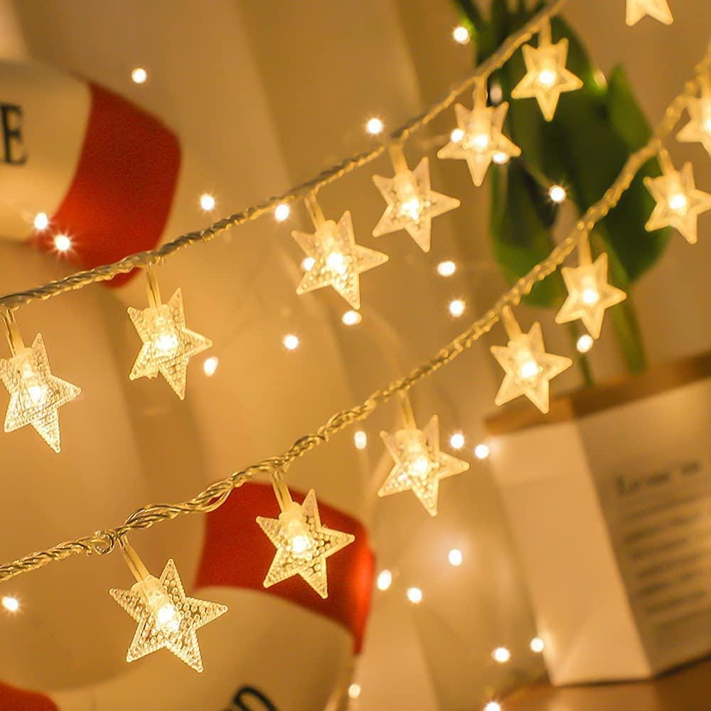 Williamsmugstore Star Lights Star String Lights 10Ft 20 LED Star Fairy Lights Battery Operated Waterproof Indoor Outdoor Twinkle Christmas Lights