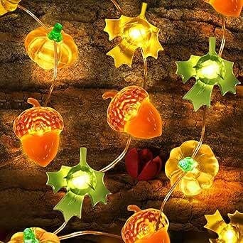 Williamsmugstore Thanksgiving Pumpkin String Lights, maple pumpkin lights ,halloween Fall Decorations for Home,Fall Thanksgiving  for Indoor/outdoor Decor