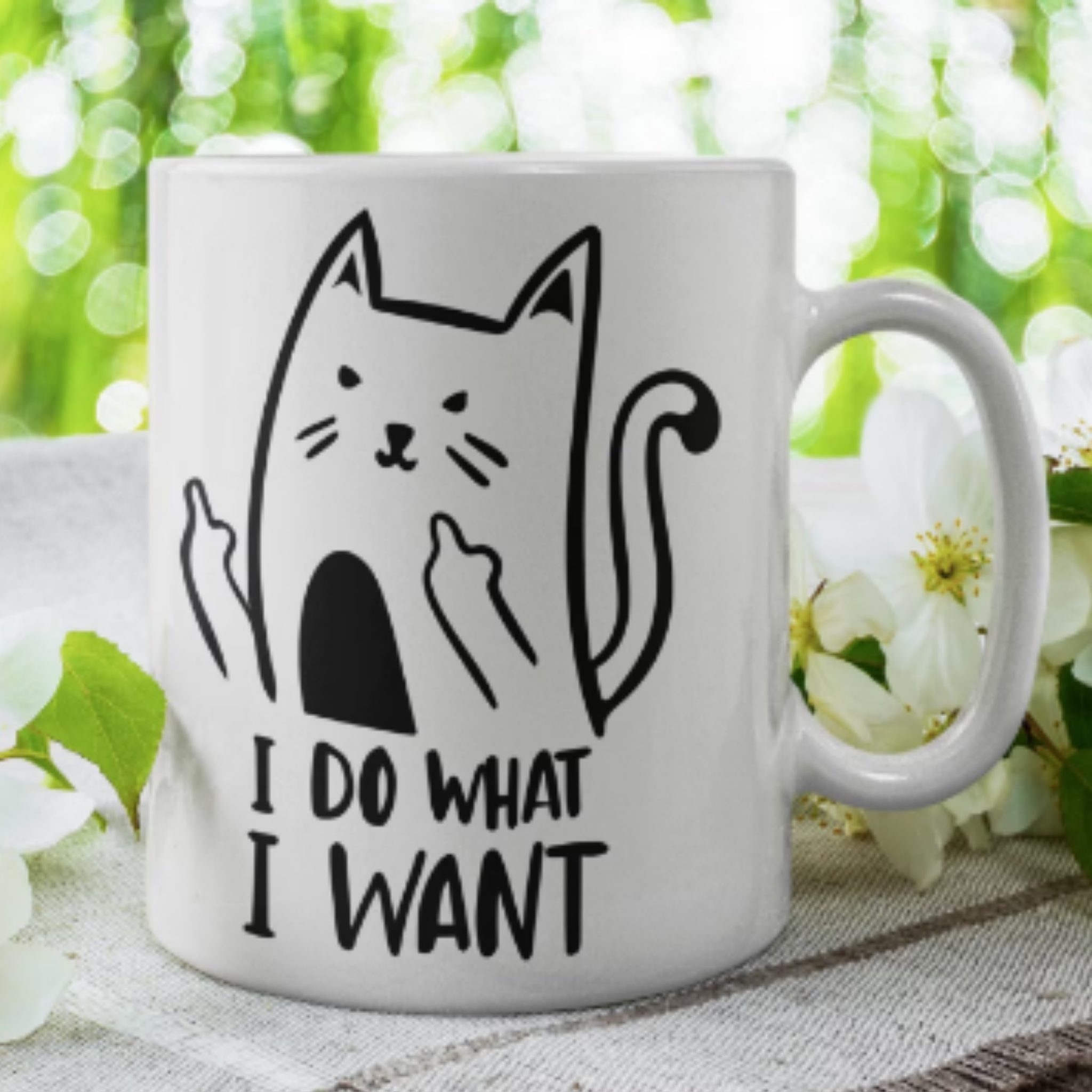 i do what i want cat , rude cat mug