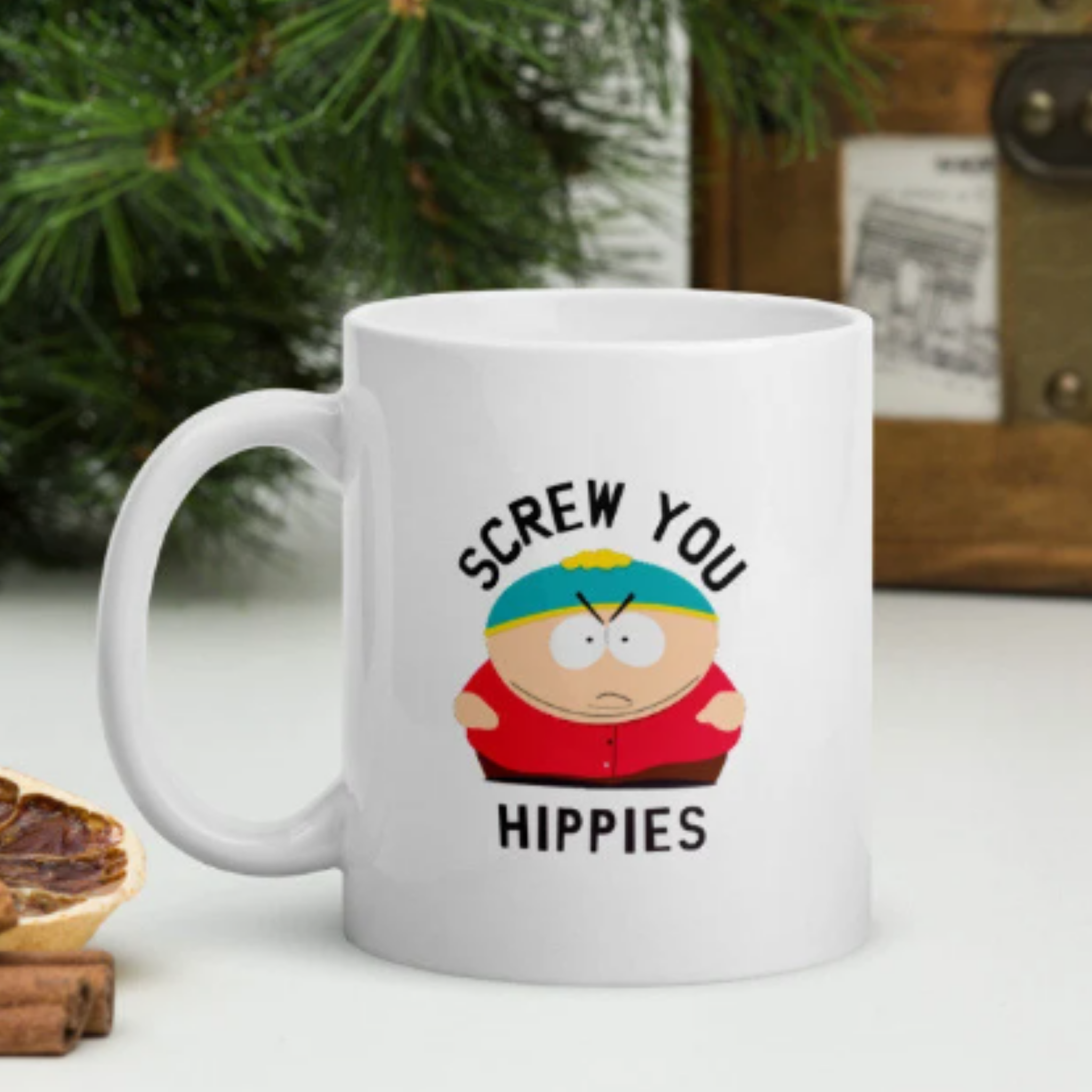 southpark eric cartman screw you  hippies  mug