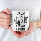 i do what i want cat , rude cat mug