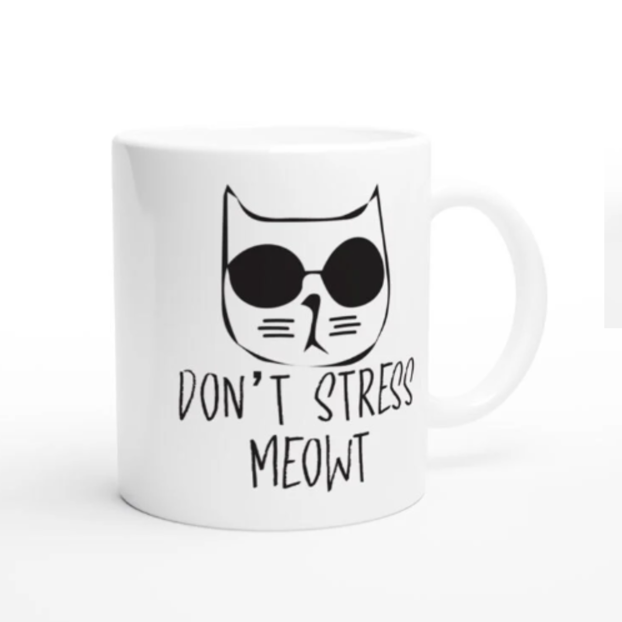 dont stress meow cat mug , coffee mug gift for cat owners