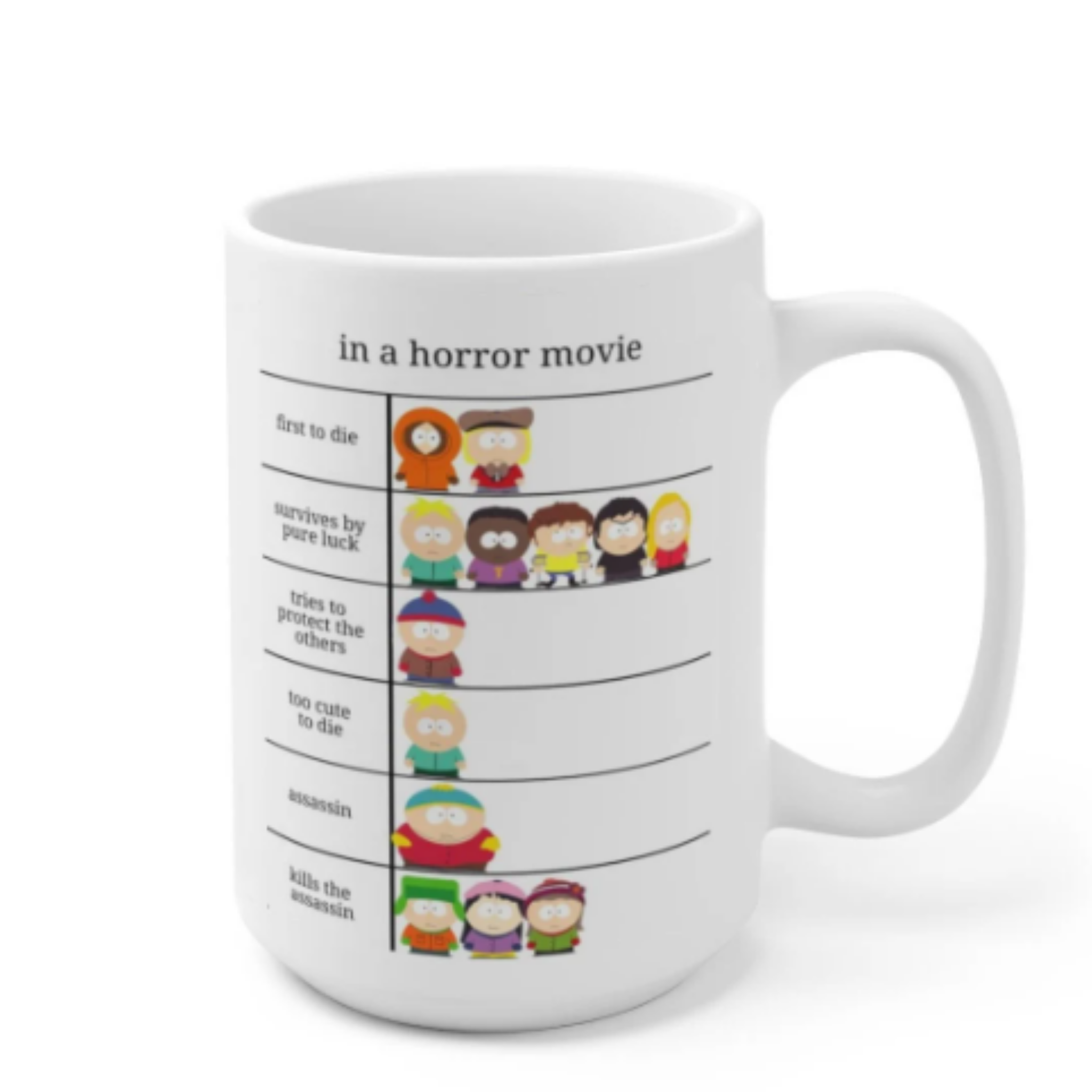 southpark  -in a horror movie ,handmade southpark mug,southpark gifts,cartman mug,90s cartoon mug,southpark cup gift