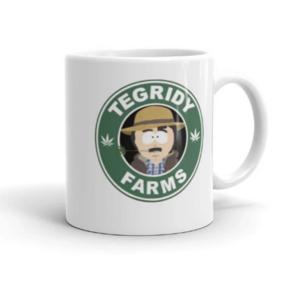 southpark mug ,tegridy farms , randy marsh .animated cartoon,southpark mug gift.southpark cup
