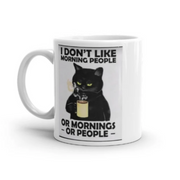 i dont  like morning people cat mug