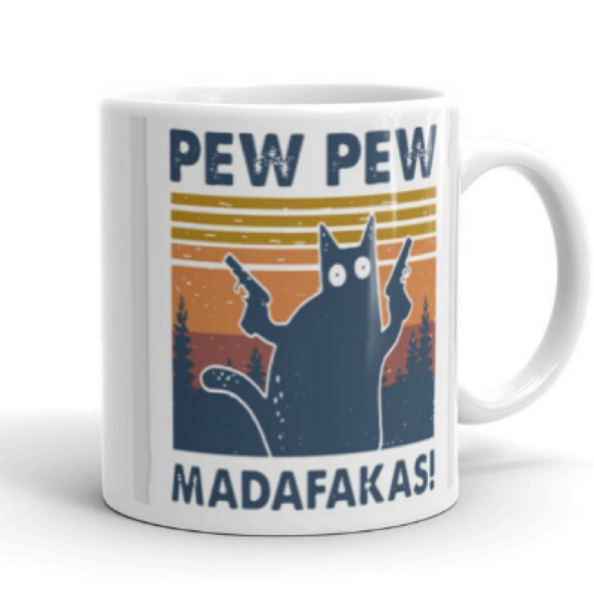 pew pew muthafaker cat mug