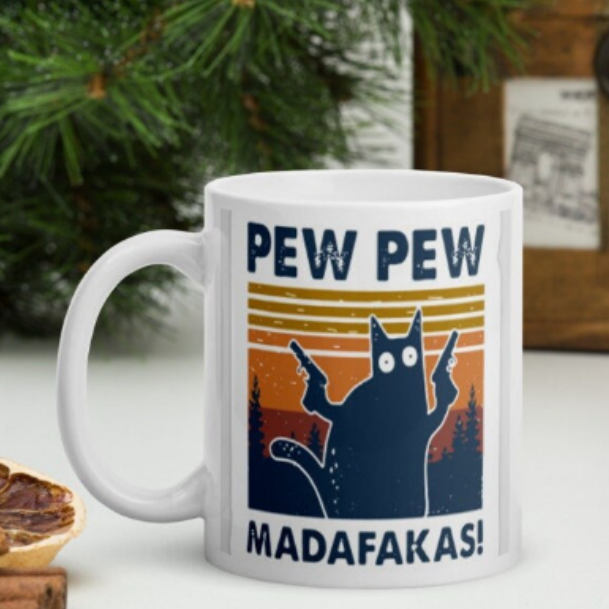 pew pew muthafaker cat mug