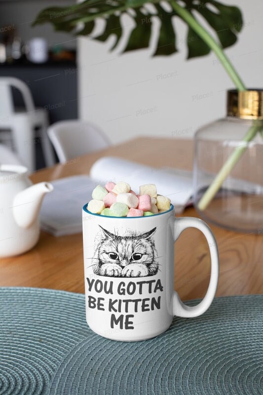 you gotta be kitten me  cat mug,ceramic 11oz coffee cat mug