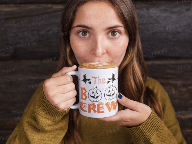 the boo crew halloween funny  mug ,halloween party mug ,halloween boo