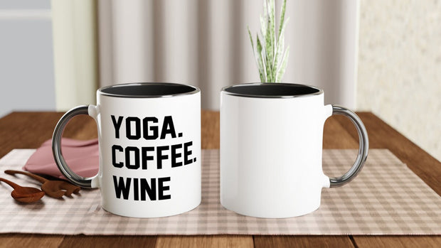 yoga coffee wine- funny yoga mug ,yoga gift, funny coffee mug,novelty mug