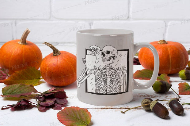 coffee drinking skull skeleton mug ,skeleton drinking coffee- halloween skeleton mug ,skull coffee mug