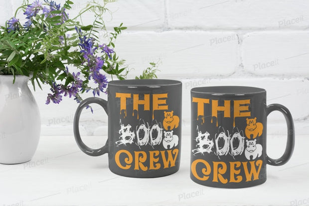 the boo  crew coffee mug -halloween fall  mug , halloween moo crew coffee mug