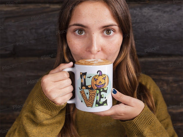 halloween pumpkin  ceramic mug, halloween pumpkin love mug , halloween fall ,halloween cozy  mug  gift