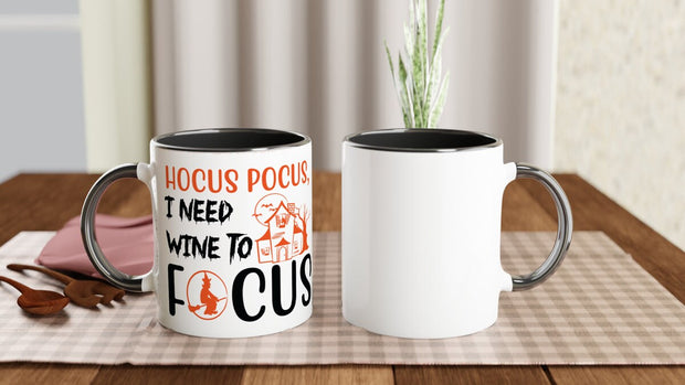 hocus pocus need wine to focus -funny halloween wine mug gift ideal for birtdays and parties  - halloween party