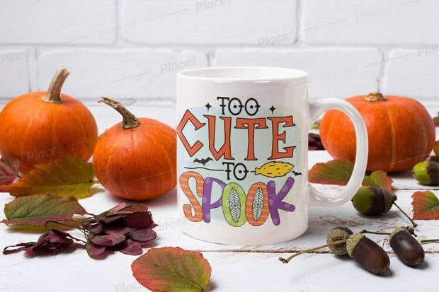 too cute to spook halloween coffee mug ,halloween fall gift idea-spooky gothic  mug