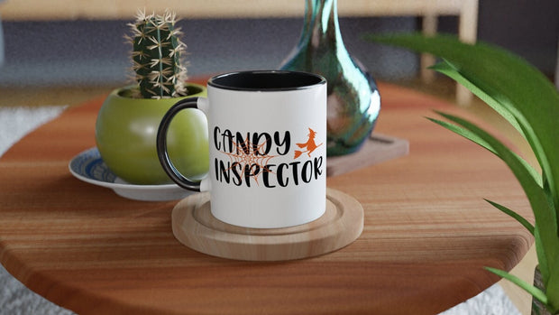 halloween candy inspector novelty mug,handmaid ceramic candy mug ,hallloween gift  for him and her ,halloween funny