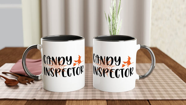 halloween candy inspector novelty mug,handmaid ceramic candy mug ,hallloween gift  for him and her ,halloween funny