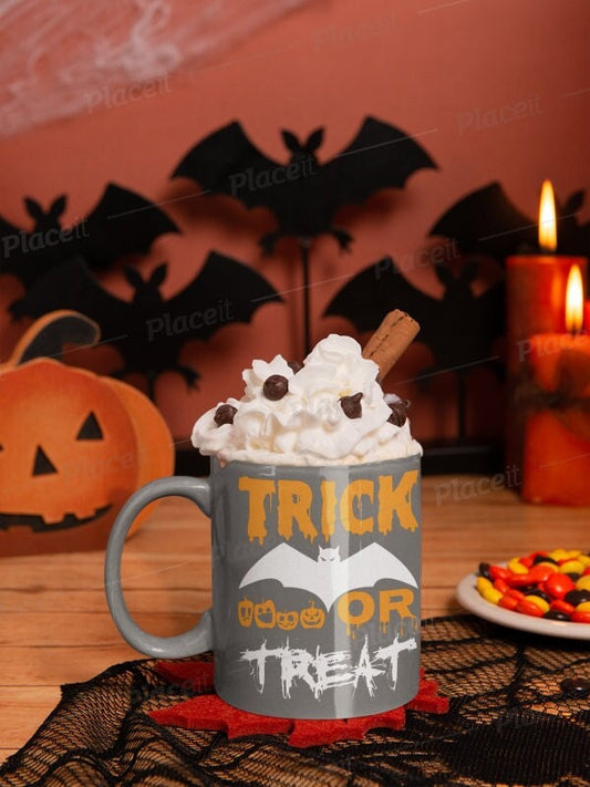 halloween trick or treat mug ,halloween fall mug, gift for her ,spooky halloween gift