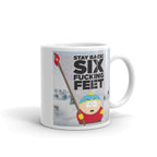 southpark mug,eric cartman stay six feet back ,southpark gifts,cartman mug,90s animated cartoon mug