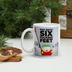 southpark mug,eric cartman stay six feet back ,southpark gifts,cartman mug,90s animated cartoon mug