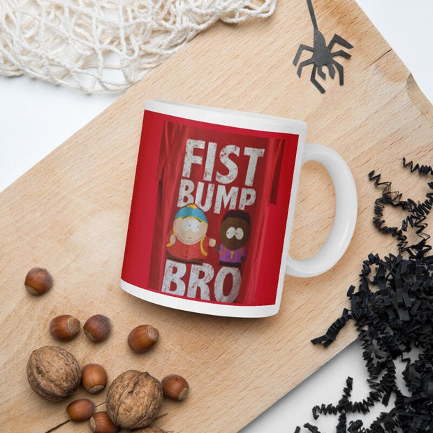 southpark mug , cartman mug, fist bump bro ,handmade eric mug gift, 90s animated cartoon ,southpark gift idea