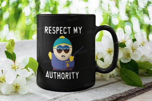 southpark eric cartman, coffee mug gift,respect my authority, southpark mug,christmas gifts
