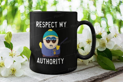 southpark eric cartman, coffee mug gift,respect my authority, southpark mug,christmas gifts