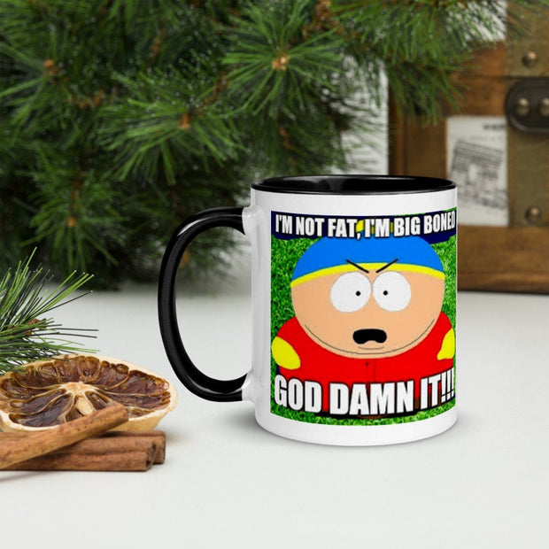 eric cartman mug, im not fat iam big boned mug  ,handmade eric  mug gift, 90s animated cartoon ,southpark gift idea