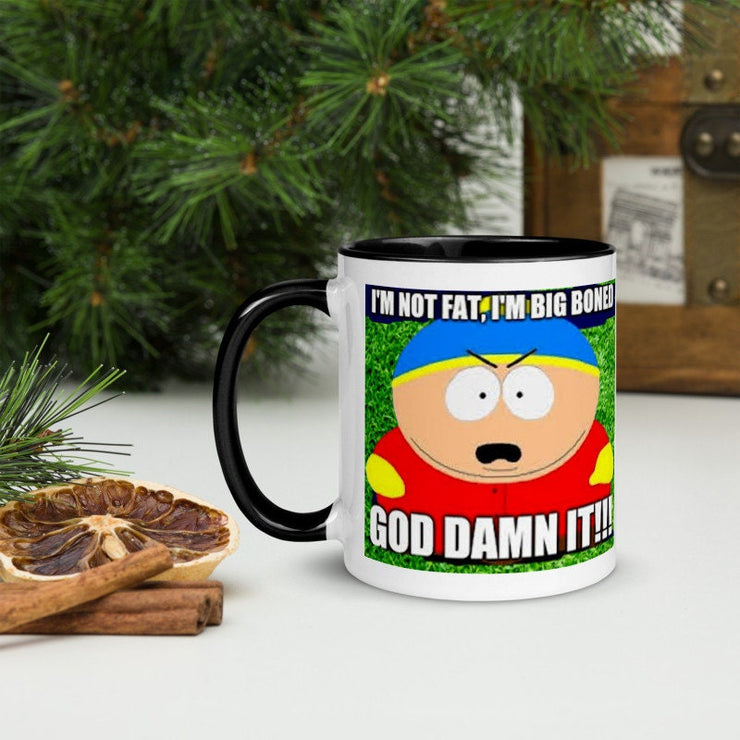 eric cartman mug, im not fat iam big boned mug  ,handmade eric  mug gift, 90s animated cartoon ,southpark gift idea