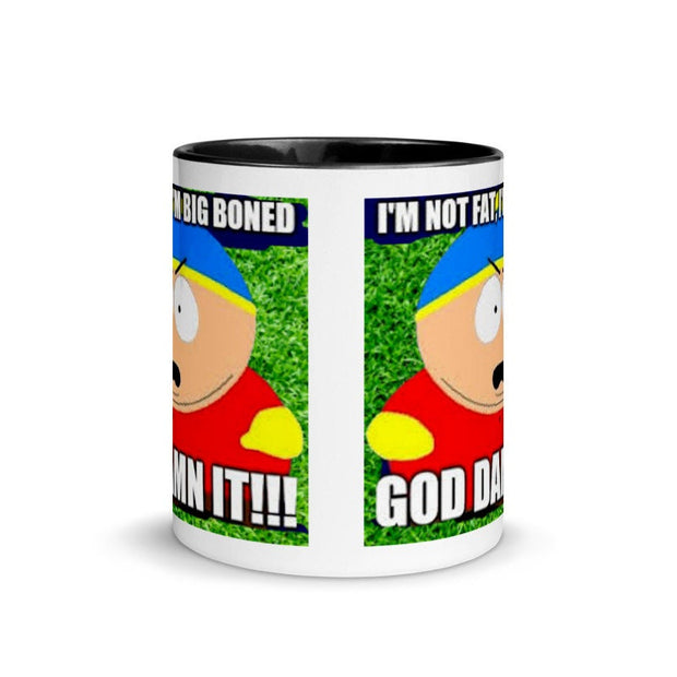 eric cartman mug, im not fat iam big boned mug  ,handmade eric  mug gift, 90s animated cartoon ,southpark gift idea