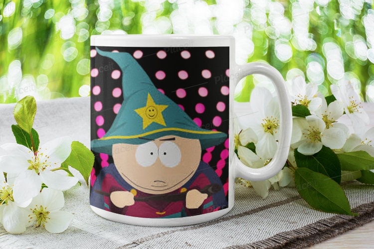 southpark eric cartman as the wizard, handmade ceramic southpark mug,90s animated cartoon,southpark gifts Active Photos