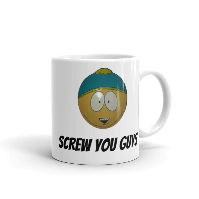 southpark mug,stan marsh screw you guys  ,southpark gifts,stan mug,90s animated cartoon mug