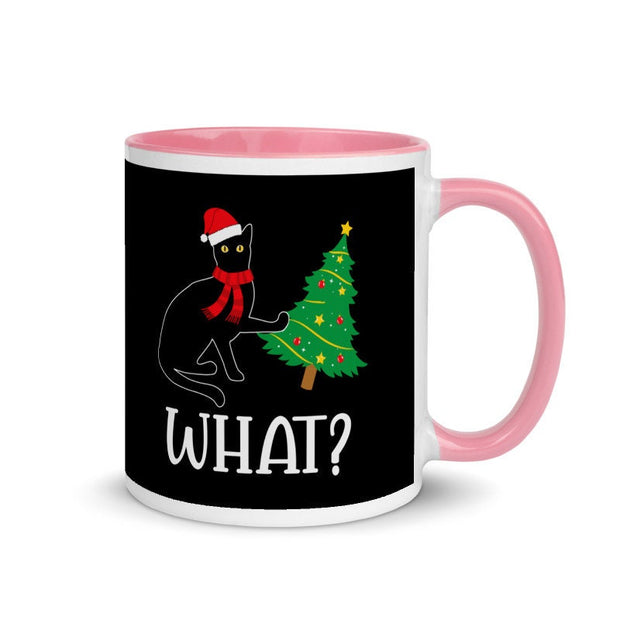 What Cat Christmas coffee mug, cat What? Black cat funny gift