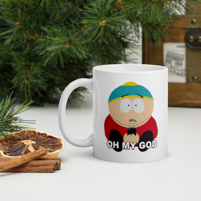 southpark eric cartman , oh my god southpark mug ,handmade ceramic southpark mug,90s animated cartoon,southpark gifts