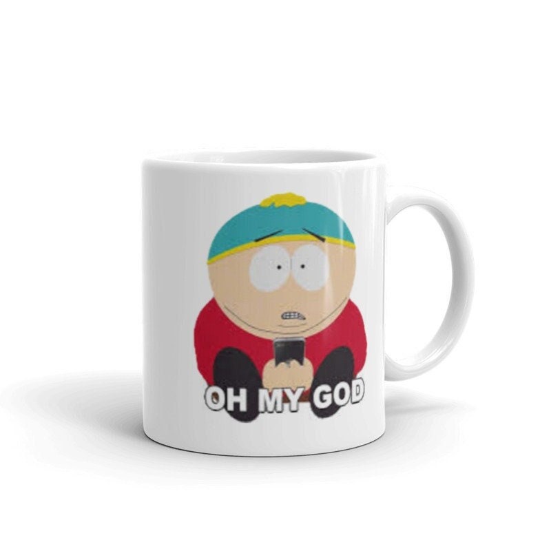 southpark eric cartman , oh my god southpark mug ,handmade ceramic southpark mug,90s animated cartoon,southpark gifts