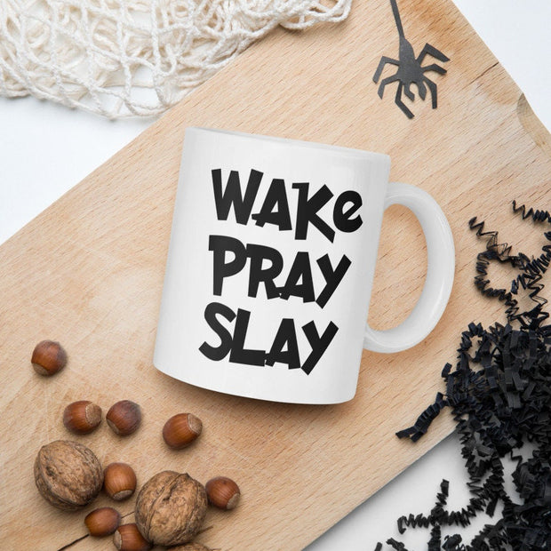 Wake Pray Slay mug ,  text mug , Slay mug , Pray mug , Wake Pray mug