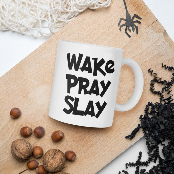 Wake Pray Slay mug ,  text mug , Slay mug , Pray mug , Wake Pray mug