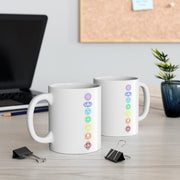 yoga chakra mug , severn colours of chakras mug ,spiritual mug ,meditation mug
