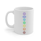 yoga chakra mug ,yoga lover gift, severn colours of chakras mug ,spiritual mug ,meditation mug