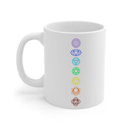 yoga chakra mug , severn colours of chakras mug ,spiritual mug ,meditation mug