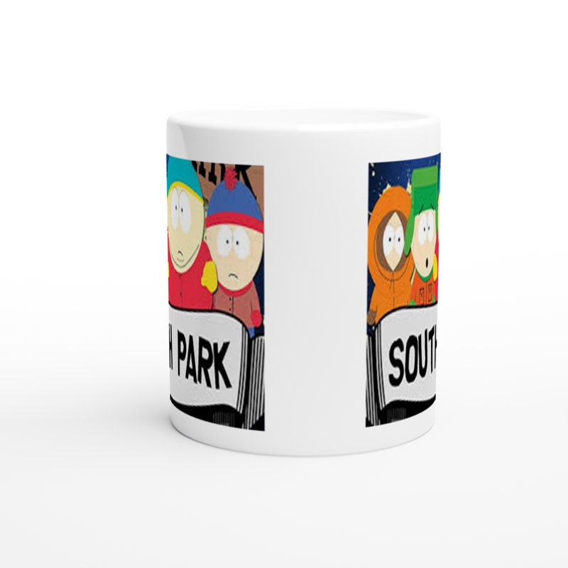 southpark characters,  handmade ceramic southpark mug,90s animated cartoon,southpark gifts