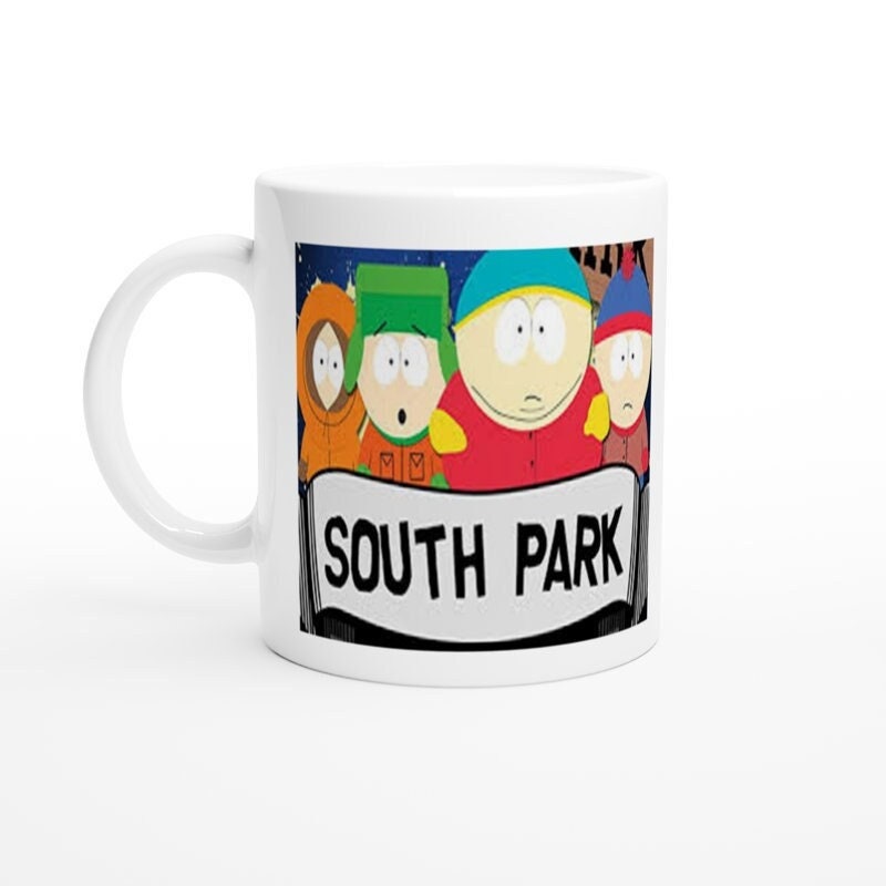 southpark characters,  handmade ceramic southpark mug,90s animated cartoon,southpark gifts