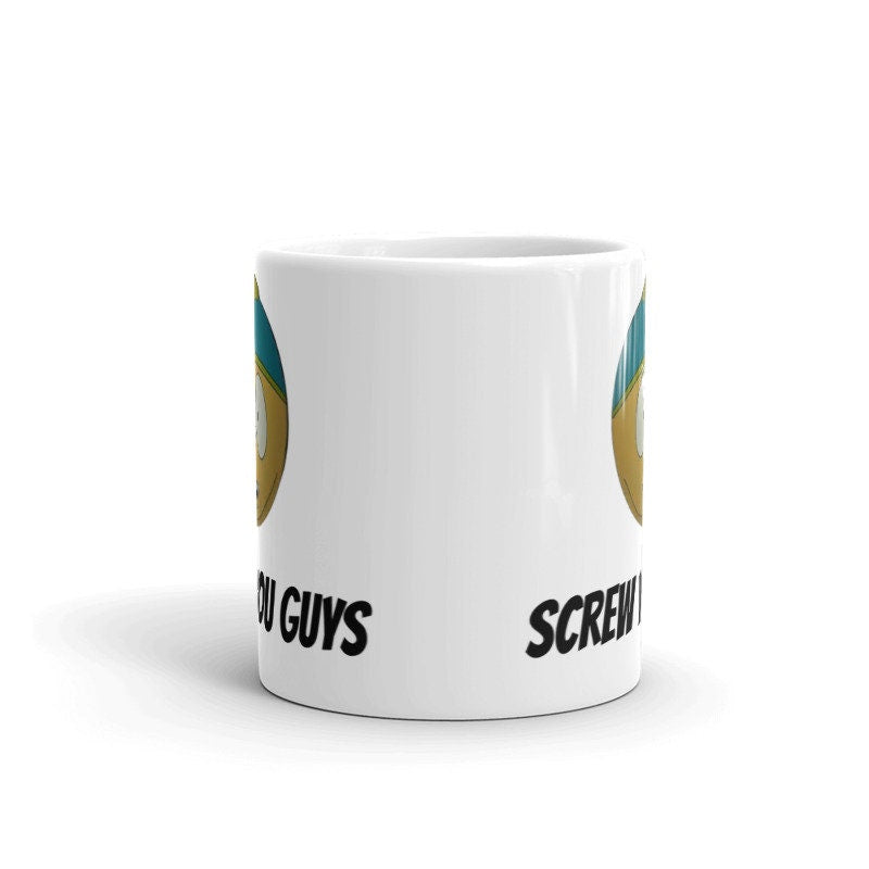 southpark mug,stan marsh screw you guys  ,southpark gifts,stan mug,90s animated cartoon mug