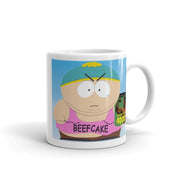 eric cartman promoting beef cake2000 southpark , handmade ceramic southpark mug,90s animated cartoon,ceramic mug gifts