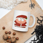 santa in southpark , handmade ceramic southpark mug