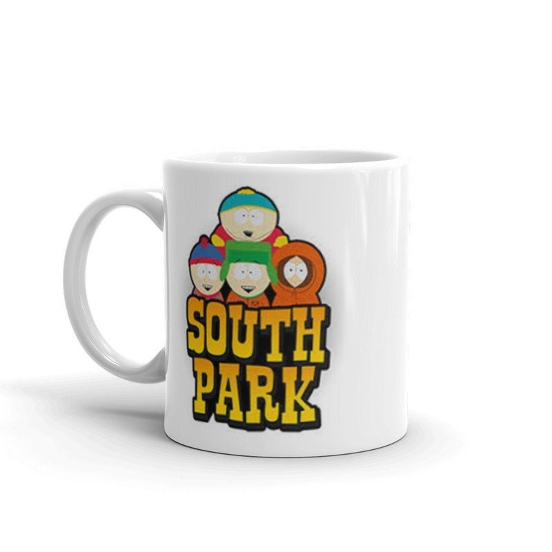 southpark gang line up ,handmade southpark mug,southpark gifts,cartman mug,90s cartoon mug,southpark cup gift