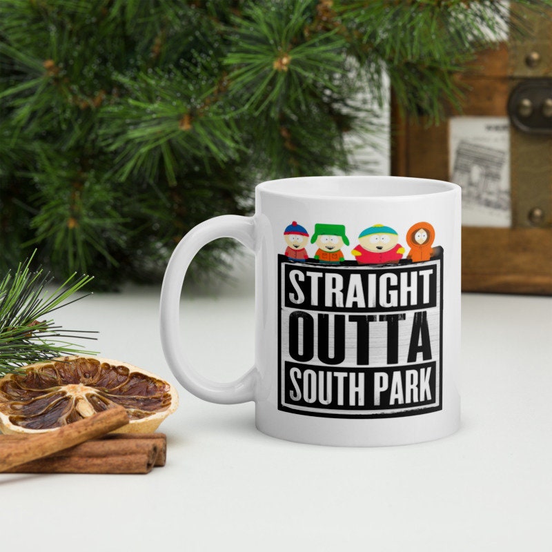 eric cartman striaght outta southpark ,handmade southpark mug,southpark gifts, cartman mug,90s cartoon mug